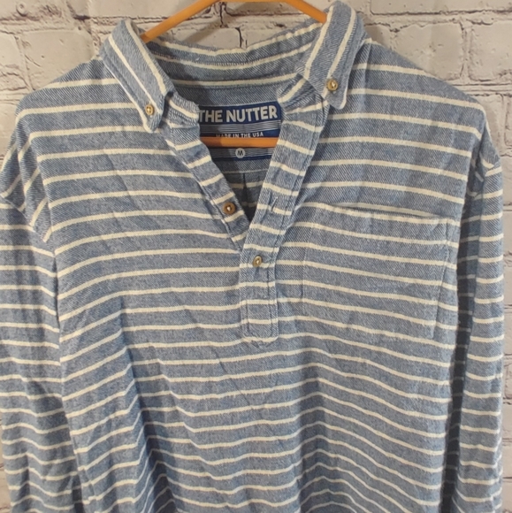 The Nutter by Chubbies Tunic Pullover Striped Tunic Nautical Shirt Blue White M - Picture 13 of 13